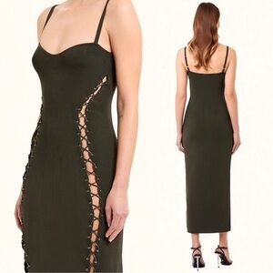 NICHOLAS Olive Backless Lace-Up Dress PALMER LACE UP DRESS